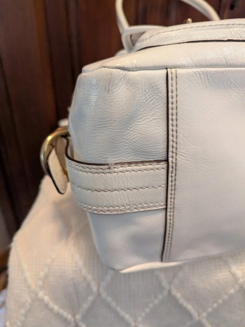 Coach F13051 Y2k Limited Edition Peyton Legacy Satchel White Patent Leather